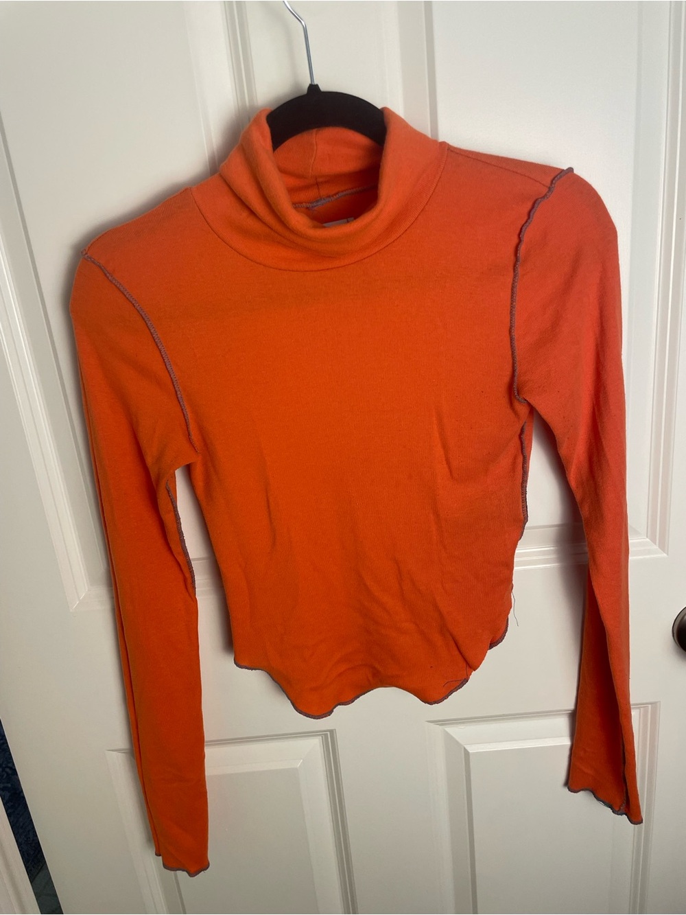 Vintage BDG Bright Orange Long Sleeve Turtleneck Top